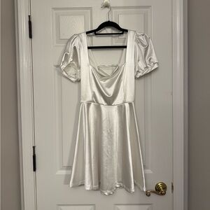Windsor Shimmering White Satin Gown